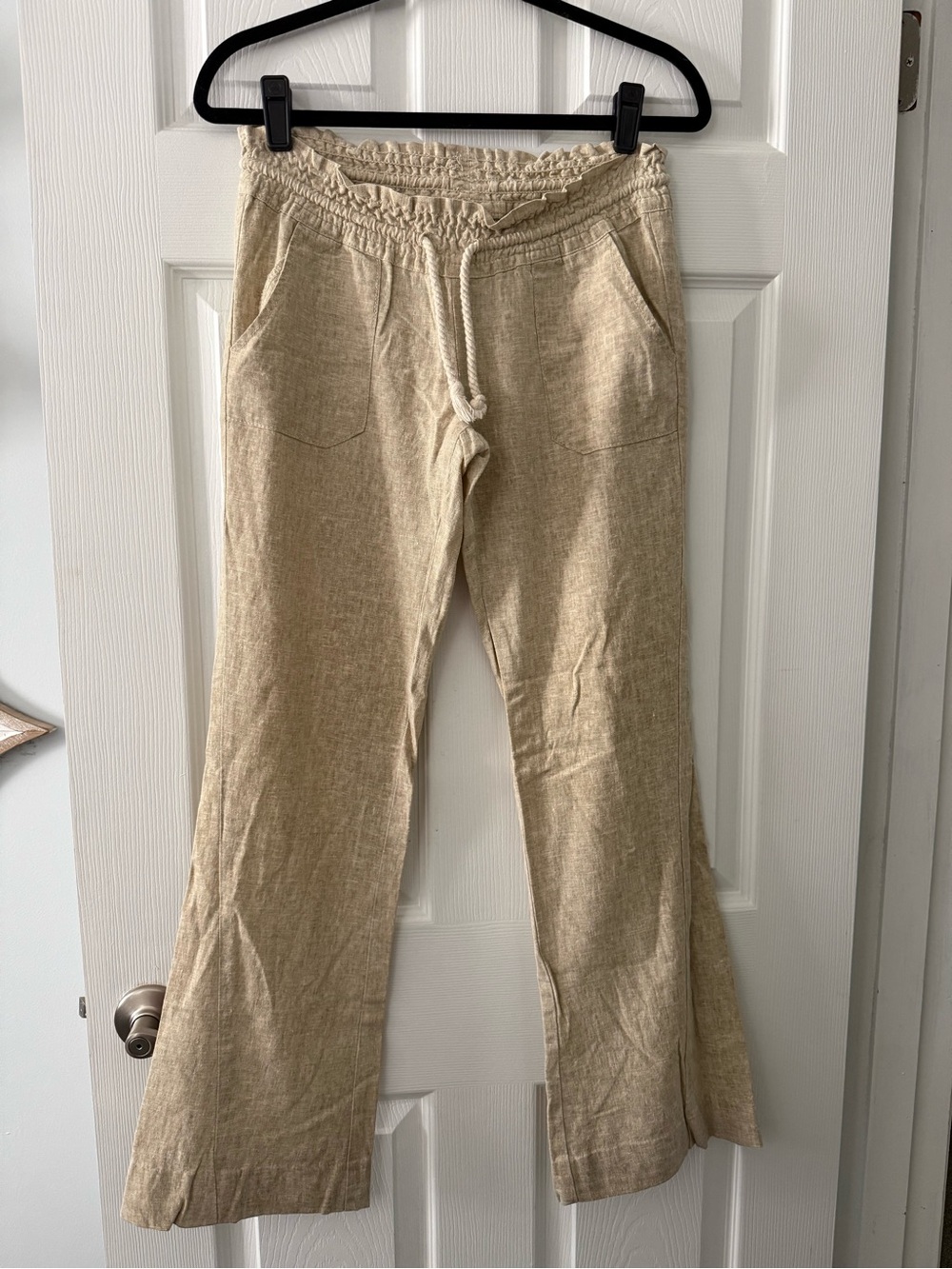 Roxy Elastic-Waist Linen Blend Pants